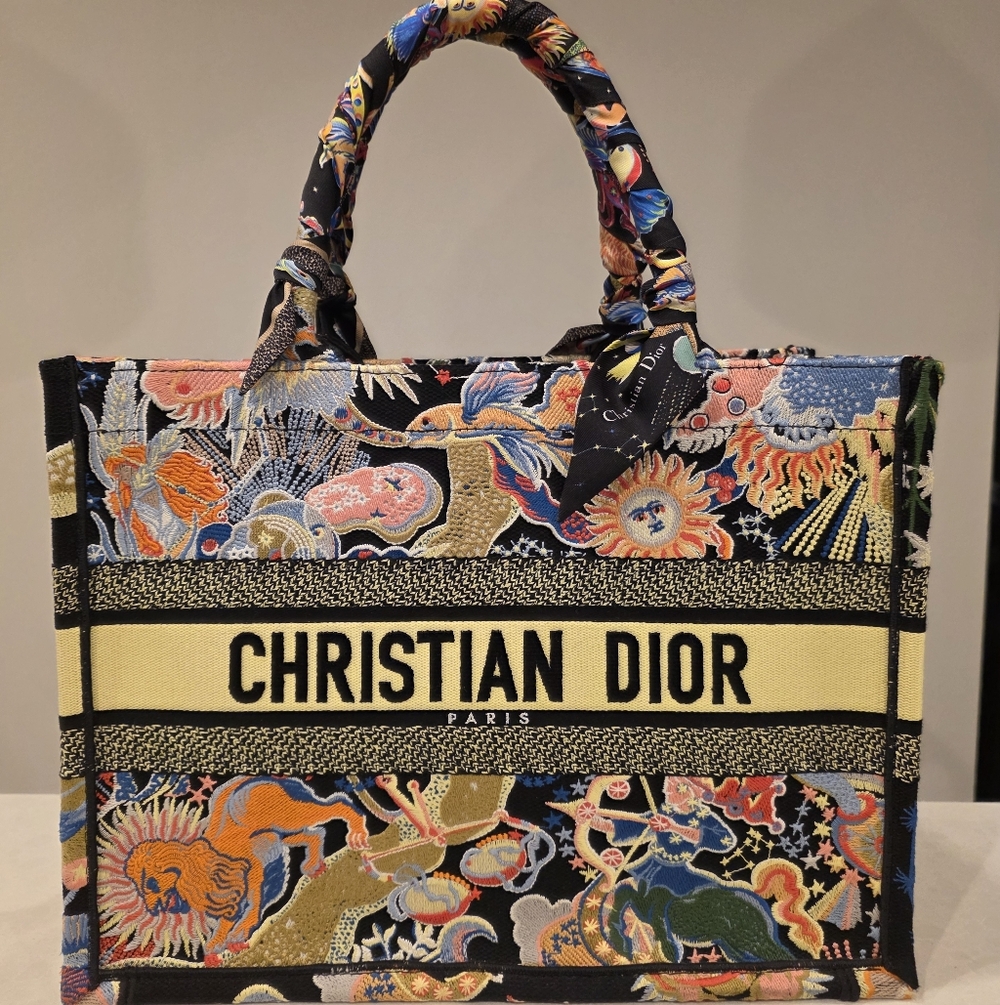 BUNDLE Dior Medium Book Tote Zodiac w/ Matching Twills